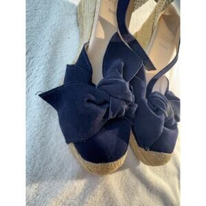 Navy Bow Made in Spain Espadrille Suede Boho Nautical 42 12 euro summer